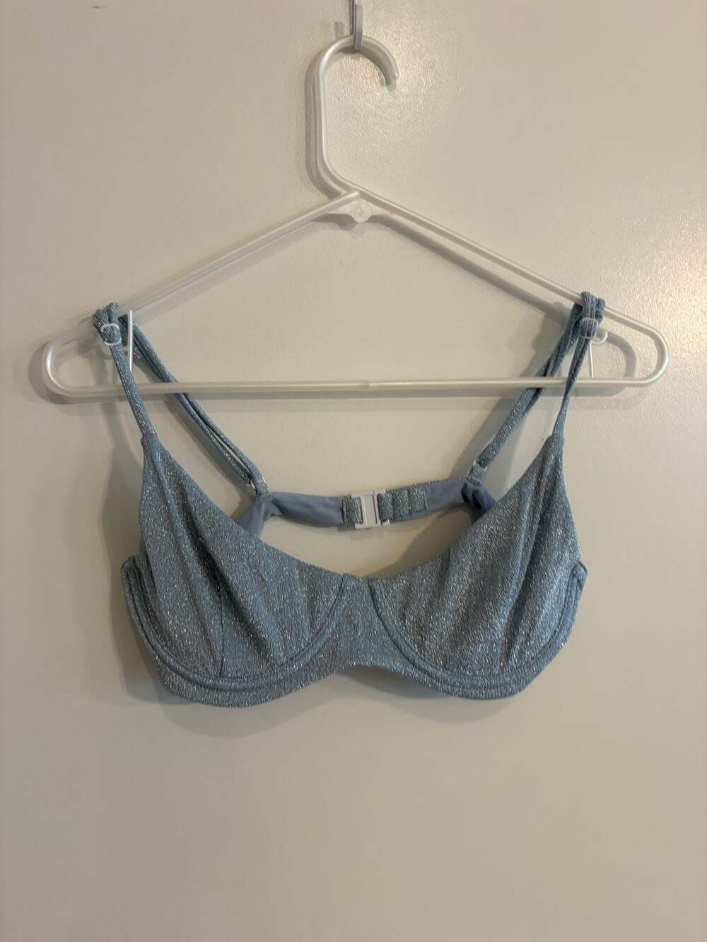Blackbough Swim Shimmer Underwire Bikini Top in Ice Blue